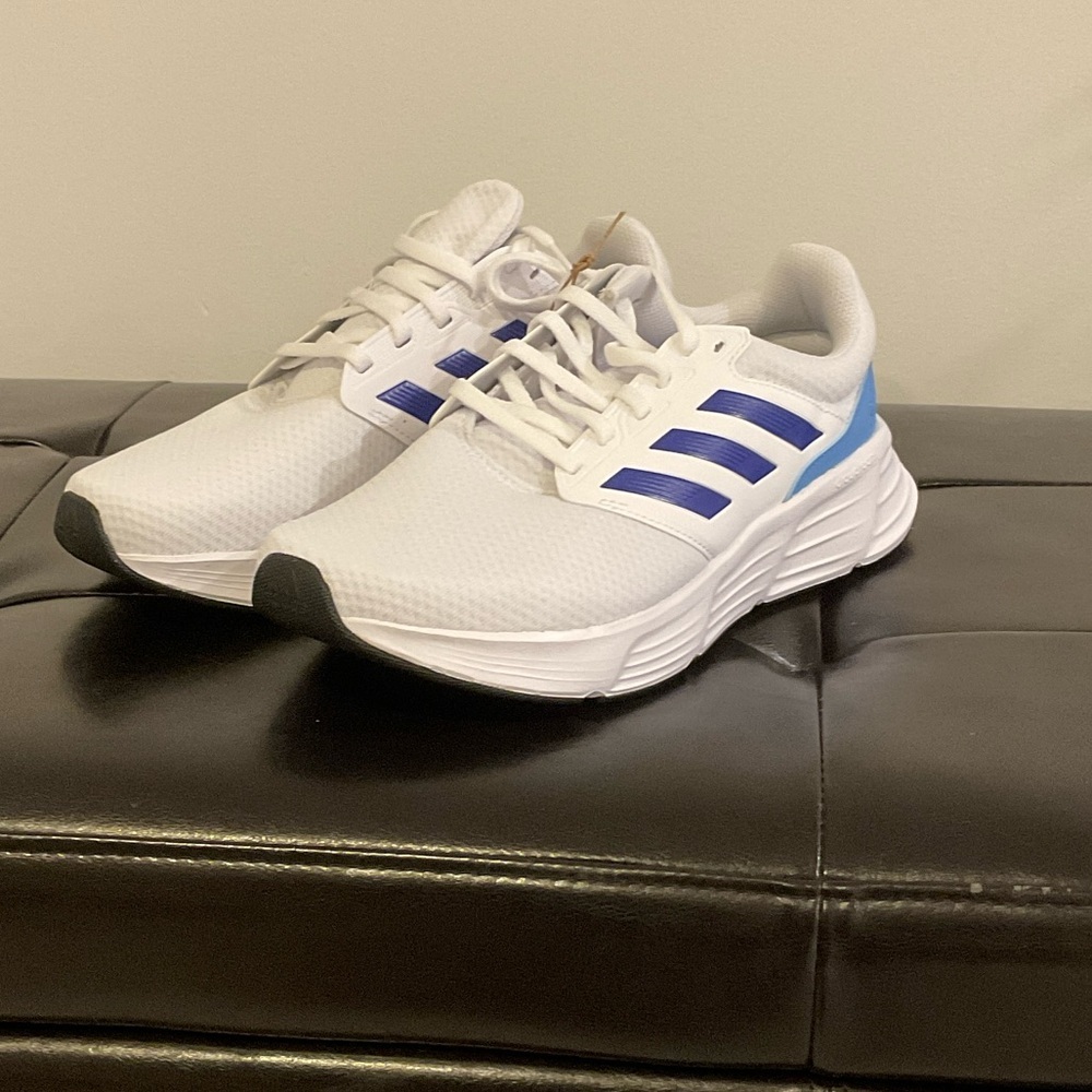 Adidas White and Blue Running Shoes